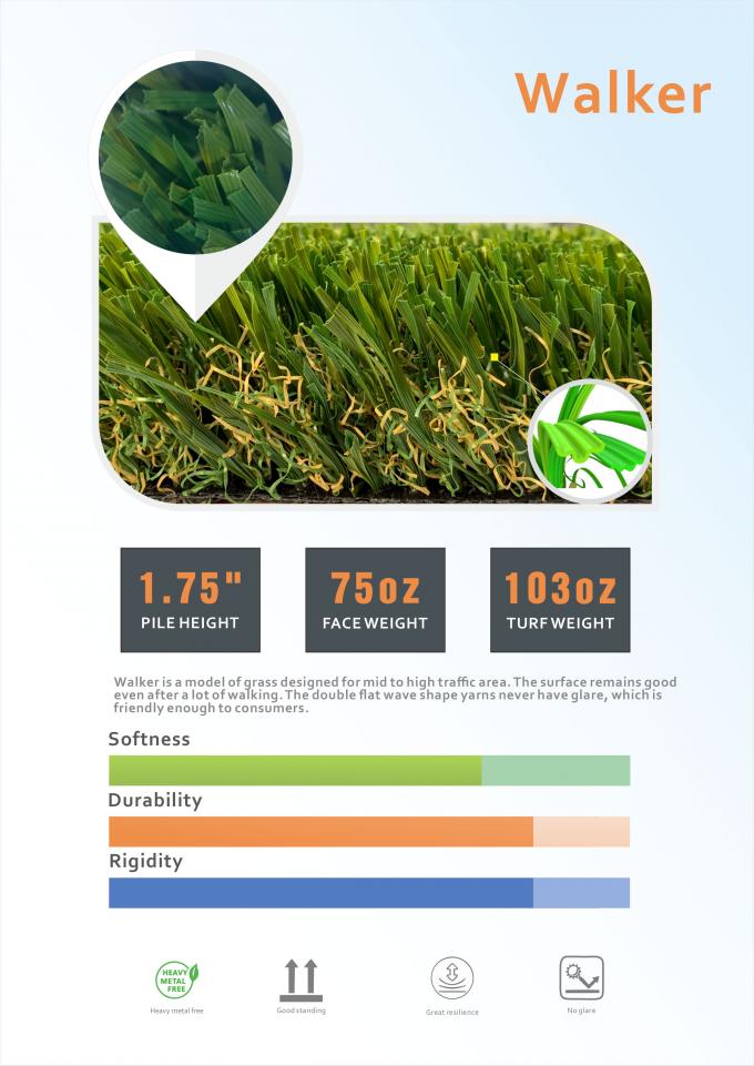 Hoog - de Tuin Kunstmatig Gras van de dichtheidsbevloering voor Synthetische Gras UVweerstand 1